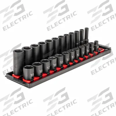 TEKTON Impact Socket Set: 3/8 in Drive Size, Small Set (0-50 pieces) Set Size - Metric Impact Socket Sets