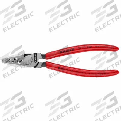 KNIPEX Crimper: Insulated Single Ferrules/Non-Insulated Single Ferrules, Mandrel Crimp - Pliers-Style Wire Ferrule Crimpers