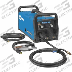 MILLER ELECTRIC Multiprocess Welder: Multimatic 215, DC, MIG/Stick Pack (MPN 907693). Key specifications — Maximum Amperage (Stick): 200 A; Maximum Amperage (TIG): 210 A; Input Voltage (Nominal) (Merch - Table Column, Filters): 230V.