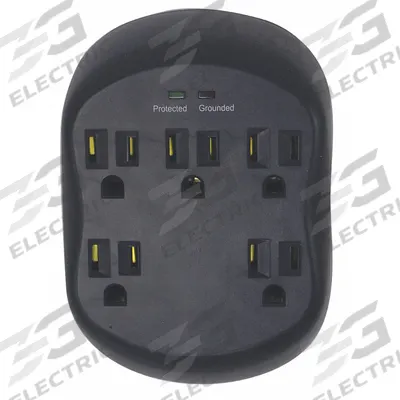 APPROVED VENDOR Plug Adapter: 5 Outlet, 0 USB Ports - Surge-Protected Outlet Plug Adapters