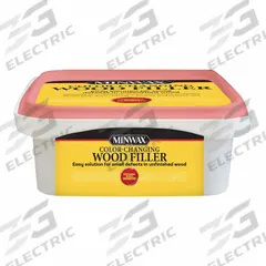 MINWAX Wood Filler: 8 oz Container Size, Tub, Natural, Wood Filler (MPN 448700000). Key specifications — Color: Natural; Finishing Features: Paintable; Brand: MINWAX.