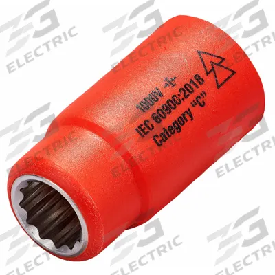 ITL Insulated Socket: 1/2 in Drive Size, 1/2 in Socket Size, 2 in Overall Lg - 1/2" Drive SAE Insulated Hand Sockets