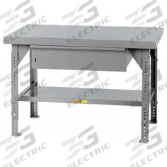 LITTLE GIANT Workbench: Adj Ht, Steel, 60 in x 36 in, 10,000 lb Overall Load Capacity, Gray (MPN WW3660-HD-ADJ). Key specifications — Included Components: Drawer; Brand: LITTLE GIANT.