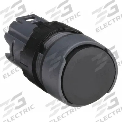 SCHNEIDER Flush Push Button: Black, 16 mm Mounting Size, Non-Metallic - Flush-Mount & Recessed Push-Button Operators