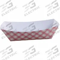 APPROVED VENDOR Disposable Food Tray: 1 Compartments, 2 1/8 in Ht, 8 1/8 in Wd, Red, 500 PK (MPN EFT300). Key specifications — Brand: APPROVED VENDOR; Microwave Safe: Yes; Pattern: Plaid; Shape: Rectangular; Tray Type: Food Tray.
