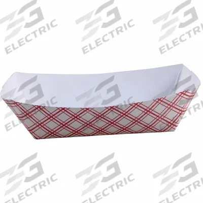 APPROVED VENDOR Disposable Food Tray: 1 Compartments, 2 1/8 in Ht, 8 1/8 in Wd, Red - Paper Food Trays