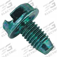 RACO Grounding Screw: Steel, Green, Steel Box, 0.8 in Overall Lg (MPN 973). Key specifications — For Product Type: Steel Box; Brand: RACO; Accessory Type: Grounding Screw; Color: Green; Material: Steel.