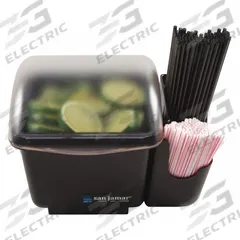 MINI DOME: 1 qt Capacity, 1 Compartments, 10 in Overall Ht, 8 in Overall Wd, 9 in Overall Dp (MPN BD2002CAR). Key specifications — Material: High-Impact Plastic; Brand: MINI DOME; Lid Included: Yes; NSF Certified: Yes.