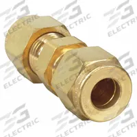 PARKER Compression Fitting Union: 1/4 in OD x 1/4 in OD Size, Compression x Compression, Brass (MPN 4-4 HBZ-B). Key specifications — attr1196838: CPI™; attr1196811: PARKER; attr1196829: CPI(TM).