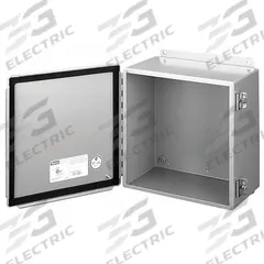 HOFFMAN Enclosure: Steel, 16 in x 14 in x 6 in, NEMA 12/13, Solid Cover, Hinged, Dust Tight, Wall (MPN A1614CHS). Key specifications — Brand: HOFFMAN; Closure Method: Clamps; Knockouts: Not Included.