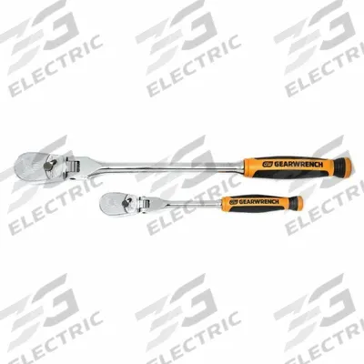 GEARWRENCH Hand Ratchet: Pear, Reversible, Full Polish Chrome, 4° Min Arc Swing - Flex-Head Ratchets