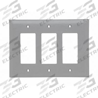 LEGRAND Wall Plate: Decorator-Rocker, 3 Gang, Brown - General Purpose Wall Plates