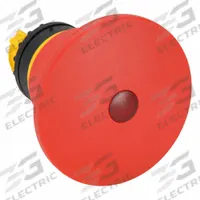EATON Mushroom Head Push Button: Red, 60 mm Mounting Size, Non-Metallic, Maintained (MPN M22-PVL60P). Key specifications — Brand: EATON; Action: Maintained; Series: M31; Push Button Material Type: Non-Metallic.