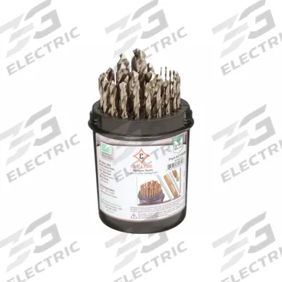 CLE-LINE Jobber Length Drill Bit Set: 29 Pc, 1/16" to 1/2" by 64ths, 135° Split Point - Cobalt Jobber-Length Drill Bit Sets
