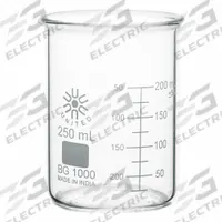 APPROVED VENDOR Beaker: 250 mL, 8.4 fl oz, A, Low Form, Type I, Colorless, Borosilicate Glass (MPN BG1000-250). Key specifications — attr1371034: Type I; attr1371051: APPROVED VENDOR; attr1371062: Colorless.