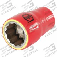 WIHA Insulated Socket: 1/2 in Drive Size, 9 mm Socket Size, 1 1/2 in Overall Lg, 12-Point, Std (MPN 31609). Key specifications — attr1204321: Not Tether Capable; attr1204320: Chrome; attr1204316: WIHA.