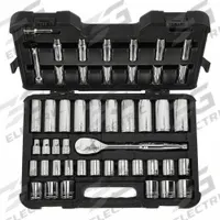 WESTWARD Socket Set: 1/2 in Drive, 47 Piece, 12-Point, Metric, 10 mm to 32 mm (MPN 53PN55). Key specifications — attr1224269: 1/2 in; attr1204685: Tether Ready; attr1204650: 10 mm to 32 mm; attr1204673: Socket Bits Not Included; attr1204688: WESTWARD; attr1206170: Deep Sockets.