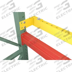 STEEL KING Stop Beam: 0 Bays, 96 in x 4 in x 2 in, 14 ga, Steel, Powder Coated, Yellow (MPN PLBM3.4096YW). Key specifications — Brand: STEEL KING; Material: Steel; Includes Hardware: Yes; Finish: Powder Coated; Color: Yellow.