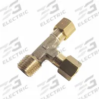 PARKER Compression Tee Fitting: 1/4 in Pipe x 12 mm OD x 12 mm OD Fitting Size, Brass (MPN 0103 12 13). Key specifications — Brand: PARKER.