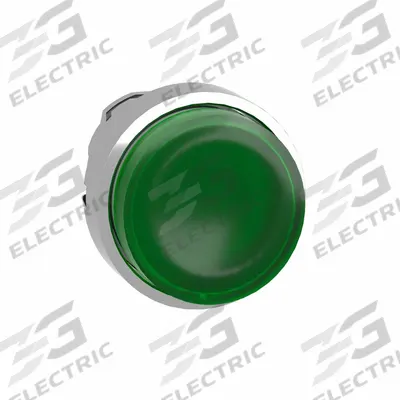 SCHNEIDER Extended Push Button: Green, 22 mm Mounting Size, Metallic - Illuminated Extended-Length Push-Button Operators