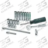 SK PROFESSIONAL TOOLS Socket Wrench Set: 1/4 in Drive, 21 Piece, 6-Point, Metric, 4 mm to 12 mm (MPN 89009). Key specifications — attr1224269: 1/4 in; attr1204638: Drive Tools Included; attr1204650: 4 mm to 12 mm; attr1204658: 4.5 in Fixed, Round Head Ratchet; attr1204673: Socket Bits Not Included; attr1204681: Wrenches Not Included; attr1204688: SK PROFESSIONAL TOOLS; attr1224230: Friction.