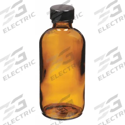 QORPAK Sampling Bottle: 120 mL, Amber, 22-400, Phenolic, 24, PolyCone - Amber Narrow Mouth Round Glass Lab Bottles