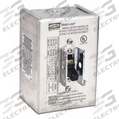 HUBBELL KELLEMS Manual Motor Switch: 2 Poles, 30 A, 1 NEMA Rating - Enclosed Manual Motor Switches