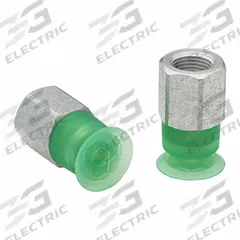SCHMALZ Vacuum Pad Assembly: Flat, 1/8 in NPT Vacuum Port, 16 mm Pad Dia, Food Grade Silicone Rubber (MPN 10.01.01.14950). Key specifications — attr1019136: 10.01.01.14950; attr1019138: SCHMALZ; attr1019139: 55 A.