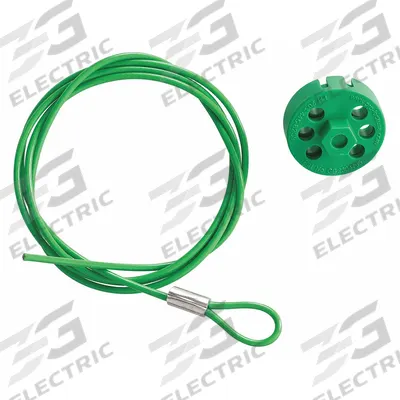 BRADY Cable Lockout: Twist Lock, Includes Cable, Steel, 4.9 ft Cable Lg, Green - Twist-Lock Cable Lockouts