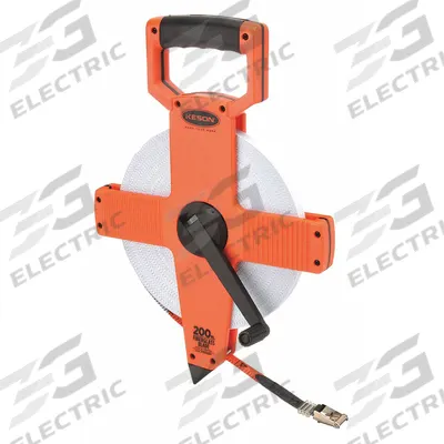 KESON Long Tape Measure: Manual, OTR-10-200, SAE/Engineers Scale, 200 ft, 1/100 ft - Open-Reel Long Tape Measures