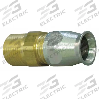 PTFE Hose Fitting: -4 For Hose Dash Size, 1/4 in x 1/4 in Fitting Size, NPTF x Hose - Brass/Steel Reusable Hydraulic Hose Fittings