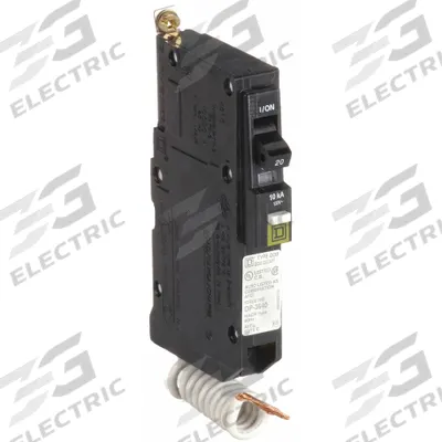 SQUARE D Miniature Circuit Breaker: 20 A, 120/240V AC, Single Phase, 10kA at 120/240V AC - QOB Series, Bolt-On Square D Miniature Circuit Breakers