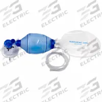 EMI Bag Resuscitator Mask: 15 lpm Flow Rate - Max, 8 lpm Flow Rate - Min, PVC, Disposable (MPN 876). Key specifications — Oxygen Concentration: 60%; Brand: EMI; Disposable: Disposable; Includes: Peep Valve Assembly; Material: PVC; Standards: AHA Compliant.