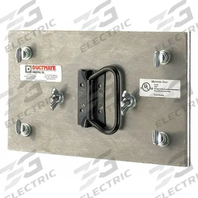 DUCTMATE Duct Access Door: 8 in x 8 in, 11 ga, Steel, Thumbscrews, 2,300°F Max Temp Rating - High-Temperature Flat Access Doors