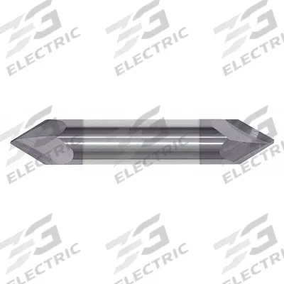 APPROVED VENDOR Chamfer Mill: Carbide, AlTiN Coated, Double End, 2 Flute, 60° - Double-End Carbide Chamfer Mills