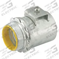 Saddle Connector: Steel, 1 in Trade Size, Insulated (MPN 3304DB). Key specifications — Connection Type: Saddle; Connection Orientation: Straight; Material: Steel; Insulated: Yes; For Use With: Flexible Metal Conduit; Connector Style: Straight; Standards: cULus Listed; Brand: RACO.