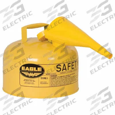 EAGLE Type I Safety Can: For Use With Diesel, 2 1/2 gal Capacity, Includes Funnel - Diesel Safety Cans