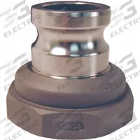 Cam and Groove Adapter: 2 in Coupling Size, 1-1/2 in -11-1/2 Thread Size, 2 21/32 in Overall Lg (MPN 2015-A-SS). Key specifications — Thread Size: 1-1/2 in -11-1/2; Fitting Type: FNPT; Includes Locking Arm: No; Body Material: 316 Stainless Steel; Brand: DIXON VALVE & COUPLING.