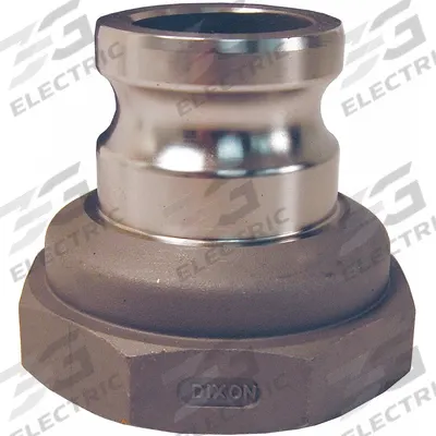 DIXON VALVE & COUPLING Cam and Groove Adapter: 2 in Coupling Size, 1-1/2 in -11-1/2 Thread Size - Type A Stainless Steel Cam & Groove Fittings