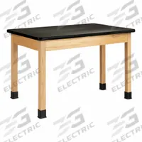 Plain Apron Table: 30 in Overall Wd, 30 in Overall Ht, 4 ft Overall Lg, Laminate, Black, Wood, Oak (MPN P712LBBK30E). Key specifications — Brand: DIVERSIFIED SPACES; Countertop Material: Laminate.