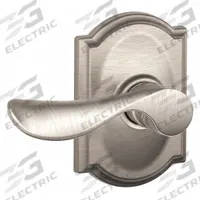 SCHLAGE RESIDENTIAL Door Lockset: Passage Lever Locksets, Nickel (MPN F10 CHP 619 CAM). Key specifications — Ligature Resistance: Not Ligature-Resistant; Brand: SCHLAGE RESIDENTIAL; Lockset Function ANSI Code: F75; Visual Indicator Message: No Message; Lockset Style: Champagne; ADA Compliant: No; Finish: Satin Nickel-Plated, Clear Coated : Brass.