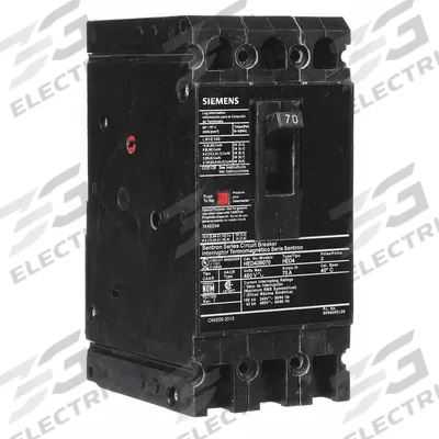 Siemens Molded Case Circuit Breaker: 70 A Amps, 42kA at 480V AC, Fixed, Load Side Lug - ED-Frame Siemens Molded Case Circuit Breakers