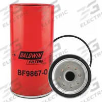 BALDWIN FILTERS Fuel Filter: Spin-On, 4 7/16 in Outside Dia, 1"-14 Thread Size, Cellulose, BF9867-O. Key specifications — attr1137520: BF9867-O; attr434022: BALDWIN FILTERS; attr427730: Cellulose; attr427731: O-Ring; attr1017112: Buses; attr1017113: Bomag.