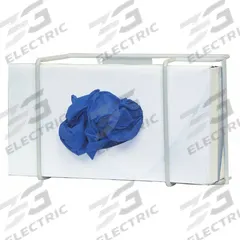 BOWMAN DISPENSERS Glove Dispenser: Steel Wire, 5 5/8 in Overall Wd, 8 1/8 in Overall Ht, Wall, 2 PK (MPN GL011-0613). Key specifications — Dispenser Layout: (1) Box; Fill Direction: Top Load; Material: Steel Wire; Brand: BOWMAN DISPENSERS; Color: White.