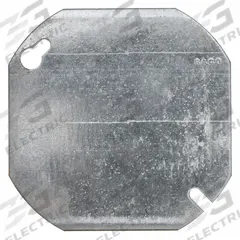 RACO Electrical Box Cover: Blank, For Octagon Box Shape, Steel, 4 1/16 in Overall Lg (MPN 722). Key specifications — Brand: RACO; For Box Shape: Octagon; Material: Steel; Cover Design: Blank.