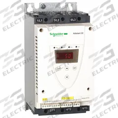 SCHNEIDER Soft Start: 230-600V AC, 47 A Output Current, With Bypass, IP00, 60/50 Hz, Three Phase (MPN ATS22D47S6). Key specifications — attr1380771: 230V AC; attr1380759: ATS22D47S6.