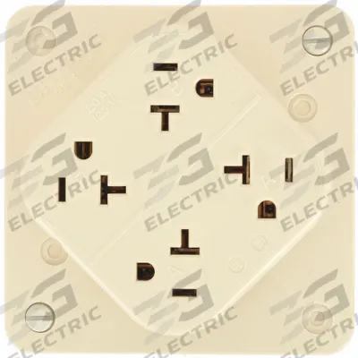 BRYANT Receptacle: Quad, 5-20, Ivory, 125V AC, 20 A, 2 Pole / 3 Wire (MPN 21254I) - General Purpose Receptacles