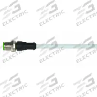 Cordset: M12 Male Straight X Bare Wire, 4 Pins, Gray, PVC, 1 m Cable Lg, 4 A Max Current (A) (MPN 7000-12021-2140100). Key specifications — Cable Jacket Color: Gray; End 1 Gender: Male; End 1 Mounting Orientation: Straight; End 2 Connection Type: Bare Wire; IP Rating: IP66K; Brand: MURRELEKTRONIK; Wire Size: 22 AWG; Cable Jacket Material: PVC.