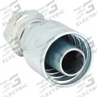 PARKER Hydraulic Crimp Fitting: Steel x Steel, Straight, -16 For Hose Dash Size, Female x Genderless (MPN 1JS43-16-16). Key specifications — Fitting Gender: Female x Genderless; Fitting Connection Type: ORS x Crimp; For Hose Dash Size: -16; Thread Size: 1-7/16"-12; Brand: PARKER.