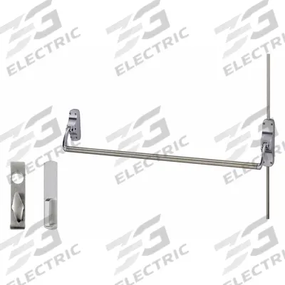 VON DUPRIN Surface Vertical Rod: 44 in Max Door Wd - Surface Vertical Rod Push Bars